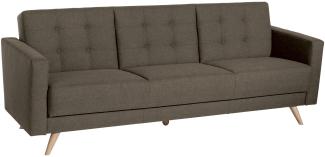 Sofa 3-Sitzer mit Bettfunktion Karisa Bezug Flachgewebe Buche natur / sahara 21941