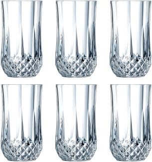 Cristal d'Arques 23226 Longchamp ECLAT Longdrinkbecher 360 ml, Glas, klar (6er Pack)