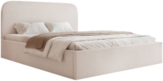 Selsey 'Sonvivo' Polsterbett mit Bettkasten, Chenille, hellbeige, 140x200