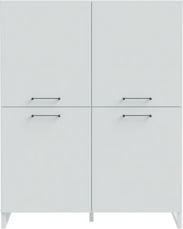 Highboard >SILBA< 4 Türen, Secret grey - 109,9x138,2x41,1cm (BxHxT)