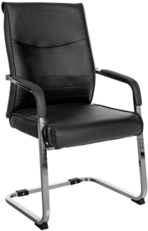 TPFLiving Besucherstuhl Haarlem (Freischwinger mit Polsterung und ergonomischer Lehne), Maße (TxBxH): 60 x 55 x 88 cm - Farbe: schwarz