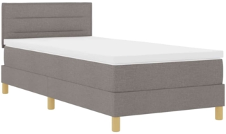 vidaXL Boxspringbett mit Matratze Taupe 100 x 200 cm Stoff 3338822