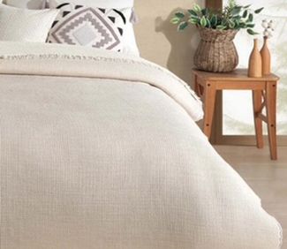 Wohndecke Musselin Decke Double Face Buse in Graubeige/Beige, Sandiik, Super Weich