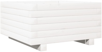 vidaXL Pflanzkübel Weiß 50x50x26,5 cm Massivholz Kiefer 847294