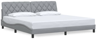 vidaXL Bettgestell ohne Matratze Hellgrau 200x200 cm Stoff 3310622