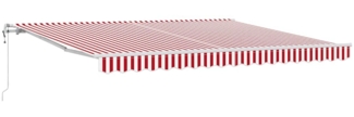 vidaXL Einziehbare Markise Rot und Weiß 400 × 300 cm Rot und Weiß 3330545