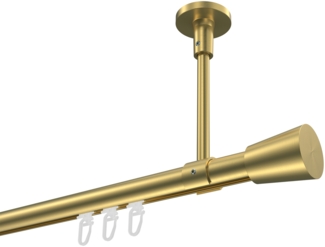 Innenlauf-Gardinenstangen-Set Sonette Sitra 420 cm (geteilt in 3 x 140 cm), 1-läufig, 20 mm Ø Messing-Optik