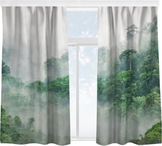 Bilderdepot24 Vorhang Gardine Natur Tropisch Modern Dschungel Nebel Türvorhang Raumteiler (2 St), Multifunktionsband, blickdicht, Samt, Schiebegardinen Küche Schlafzimmer Wohnzimmer Schiebevorhang
