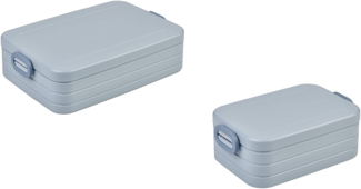 Mepal | Take a Break Duo Pack | Brotdose To Go | Lunchboxen für 2 bis 4 Sandwiches oder 4 bis 8 Brotscheiben | ideal für Meal Prep | Essenbox mit Unterteilung | Nordic blue