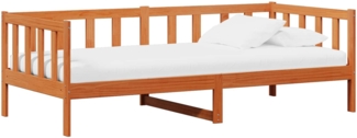 vidaXL Tag-Bett mit Matratze Wachsbrown und Weiß 90x200 cm 3422775