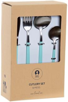 Besteckset DKD Home Decor 1,5 x 1 x 22,3 cm Silberfarben Edelstahl grün (16 Stücke) (16 pcs)