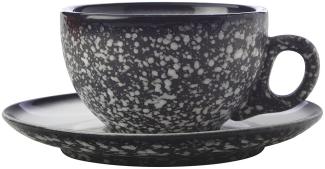 Maxwell & Williams AX0358 CAVIAR GRANITE Tasse mit Untertasse, Premium-Keramik