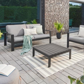 HOME DELUXE WPS Tischplatte für Gartenlounge RIO - Anthrazit