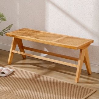 WAHSON OFFICE CHAIRS Sitzbank Rattan Esszimmerbank Eingangsbank 115cm