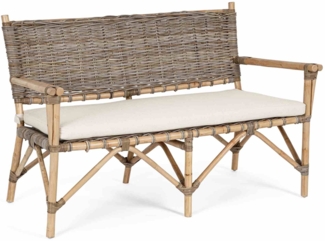 Gartenbank Tarifa aus Rattan mit Kissen