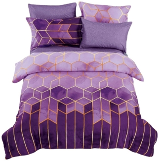 Coonoor Bettwäsche in Gr. 135x200, 200x200 oder 240x220 cm, Microfaser Gestreift Bettwäsche Set, Geometrisch Bettdeckenbezug Modern Deckenbezug Bettwaesche