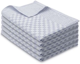 ZOLLNER 5er Set Geschirrtücher Baumwolle in 46x70 cm - super saugstarke und robuste Küchentücher – waschbar bis 60°C – in grau kariert - Gastronomiequalität - Oeko Tex® Zertifiziert