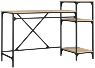 vidaXL Schreibtisch mit Regal Sonoma-Eiche 135x50x90 cm Holzwerkstoff 826710