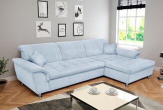 DOMO collection Ecksofa Franzi Steppung im Sitzbereich B7T/H: 278/162/80 cm, L-Form, wahlweise mit Bettfunktion, Bettkasten und Kopfteilverstellung