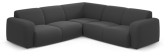 Micadoni Ecksofa Molino 5-Sitzer Boucle Dunkelgrau