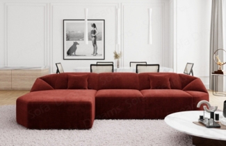 Sofa Dreams Ecksofa Design Polster Samtstoff Sofa Cabrera L Form kurz Stoffsofa, Loungesofa