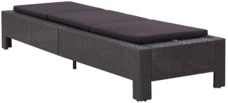 vidaXL Sonnenliege mit Auflage Schwarz Poly Rattan 46237