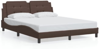 vidaXL Bettgestell ohne Matratze "Zadar" Braun 160x200 cm Kunstleder 3208193