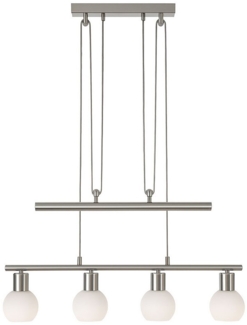NOWA Pendelleuchte, Leuchtmittel nicht inklusive, Zugpendellampe Esstischlampe Opalglas höhenverstellbar H 160 cm