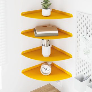 vidaXL Schwebendes Regal mit Regal 4 pcs Senfgelb 30 x 30 x 2 cm 8004117