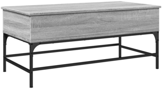 Couchtisch, Sofatisch Grau Sonoma 100x50x45 cm Holzwerkstoff und Metall