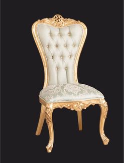 Casa Padrino Luxus Barock Esszimmer Stuhl Grün / Gold - Barock Esszimmer Möbel