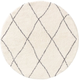 benuta Hochflor-Teppich Benno, rund, Höhe: 21 mm, Kunstfaser, Berber, Ethno-Style, Wohnzimmer