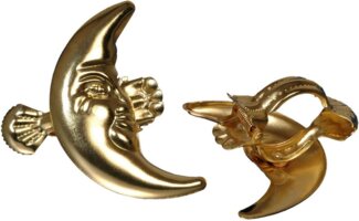 Liedeco Dekoklammer Mond, Gardinen, Vorhänge, (Packung, 2-St), für Gardinen, Vorhänge