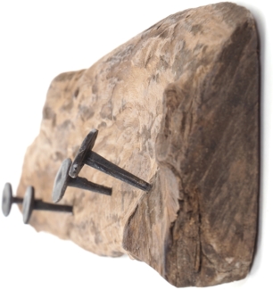 Wandgarderobe TEAKROOTS 50 Teakholzwurzel, 4 Haken naturfarben