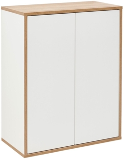 Fackelmann FINN Doppel Midischrank 60 cm, Braun hell/Weiß