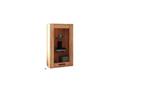 Wandschrank Lubic aus Kernbuche massiv 67x32x120 cm mit 1 Tür und Glas