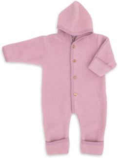 Engel Baby-Overall mit Kapuze, Holzknöpfen und Umschlag