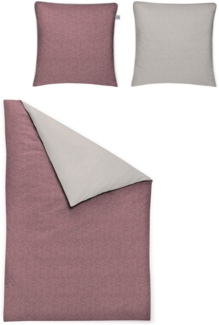 Irisette Elba Mako-Satin Bettwäsche 155x220 Fischgrät rosa mauve Wende 8350-60