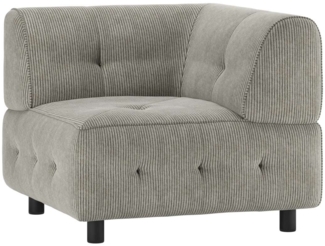 Modulsofa Louis Eck-Element aus Rippstoff, Grau