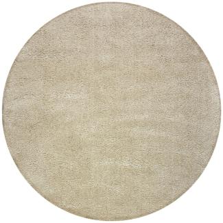 Kadima Design Weicher & Waschbarer Teppich "Gipping Flauschig". Farbe: Naturfarben, 133x133 cm