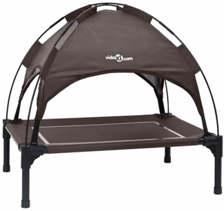 vidaXL Erhöhtes Hundebett mit abnehmbarem Dach Braun S Stahl 42008189