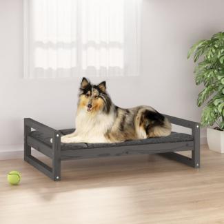 vidaXL Hundebett 95,5 x 65,5 x 28 cm Massivholz Kiefer, Grau