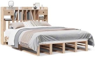vidaXL Massivholzbett mit Regal ohne Matratze 160x200 cm Kiefernholz 3323965