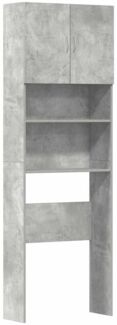 Waschmaschinenschrank, Waschküchenschrank Betongrau 64x24x190 cm Holzwerkstoff de7937
