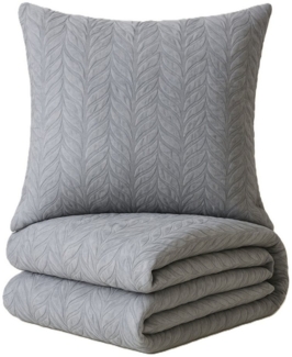 One Home Bettwäsche Prägemuster Blumen, Flanell, 2 teilig, geblümt Damast, kuschelig flauschig Warm Weich Flanell Teddy Plüsch