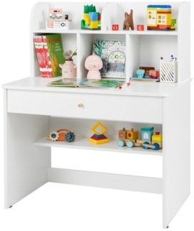 COSTWAY Kindertisch, Kinderschreibtisch, Holz, mit Ablagefach, 80 x 48 x 102 cm