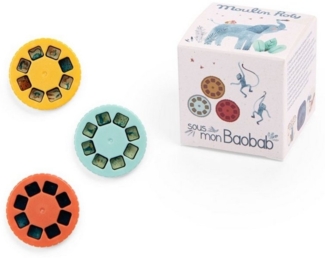 Moulin Roty Projektionslampe 3 Disketten für Projektionsleuchte Sous mon Baobab Geschichten