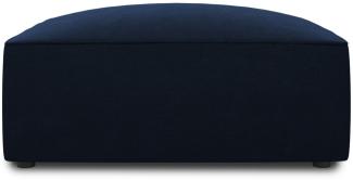 Micadoni Samtstoff Pouf Hocker Ruby | Bezug Royal Blue | Beinfarbe Black Plastic