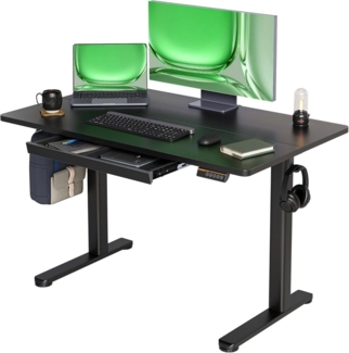 Höhenverstellbarer Schreibtisch 120x60 cm Elektrisch Standing Desk Schwarz