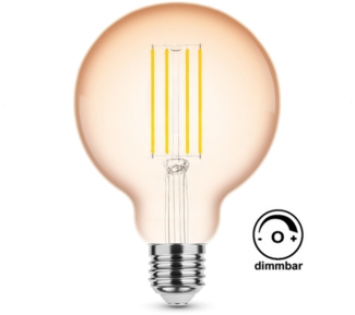 4W Dimmbar LED Filament Nostalgie Retro Design Leuchtmittel Lampe G95 warmweiß
